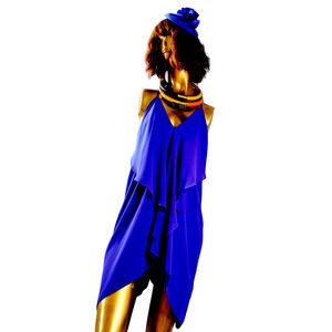 Womens Blue Midi Dress Sleeveless V-Neck Ruffle Front Open V-Back Toga Drapery S